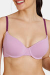 Zivame Beautiful Basics Padded Wired Medium Coverage T-Shirt Bra - Violet Tulle — thumbnail 5